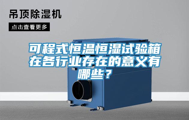 可程式恒温恒湿试验箱在各行业存在的意义有哪些？